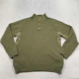 Burton Olive Green Turtleneck Sweater with Quarter Zip